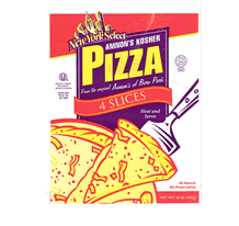 8 Large Slices of Amnons Kosher Pizza in a conveniant bag,