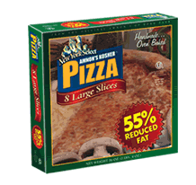 8 Large Slices of Amnons Kosher Pizza With 55% Reduced Fat
