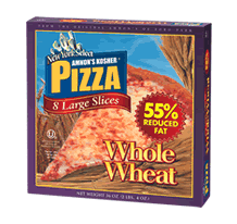 Large Slices of Amnons Kosher Whole Wheat Pizza With 55% Reduced Fat